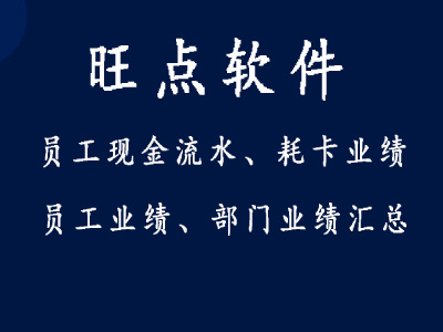 旺点软件统计员工现金流水、划卡业绩、部门业绩。