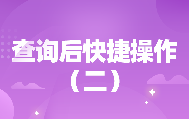 旺点软件 查询后快捷操作